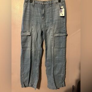 Time and Tru Size 14 Women’s High-Rise Wide-Leg Cargo Jeans